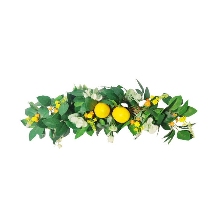 Bulk Artificial Lemon Flowers Leaves Eucalyptus Door Hanging Spring Decoration 20 Inch Wholesale