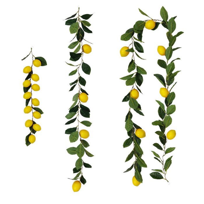 Venta al por mayor artificial de la rota de la fruta de la primavera de la vid de la hoja del limón a granel 39 pulgadas 