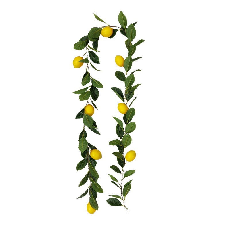 Feuille de citron artificielle en vrac, vigne suspendue, fruits de printemps en rotin, 39 pouces, vente en gros 