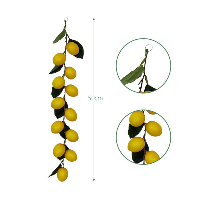Venta al por mayor artificial de la rota de la fruta de la primavera de la vid de la hoja del limón a granel 39 pulgadas 