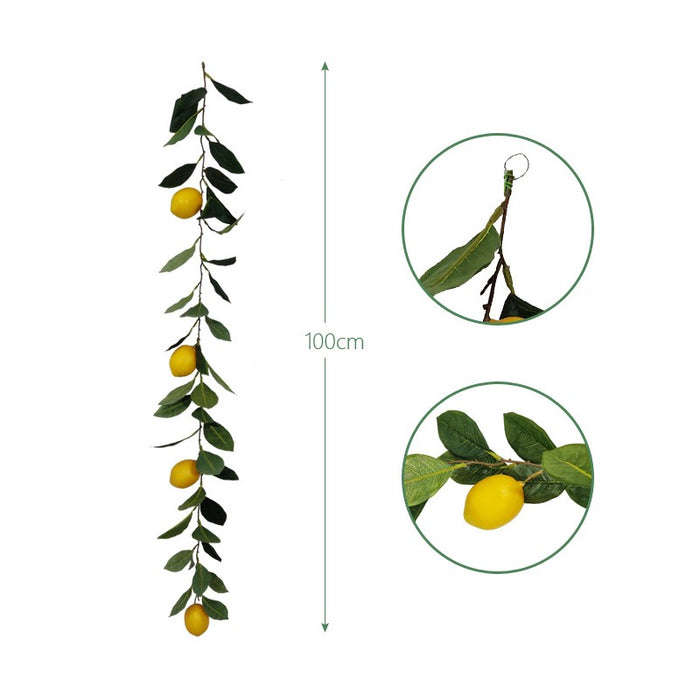 Bulk Artificial Lemon Leaf Vine Hanging Spring Fruit Rattan 39 Inch Wholesale