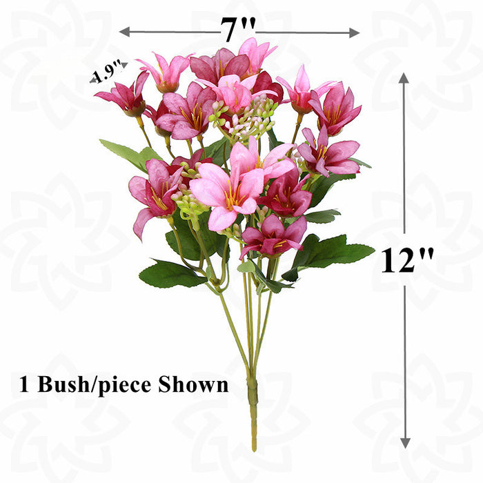 Bulk 12" Artificial Silk Flowers Lily Bush Floral Arrangements Wholesale