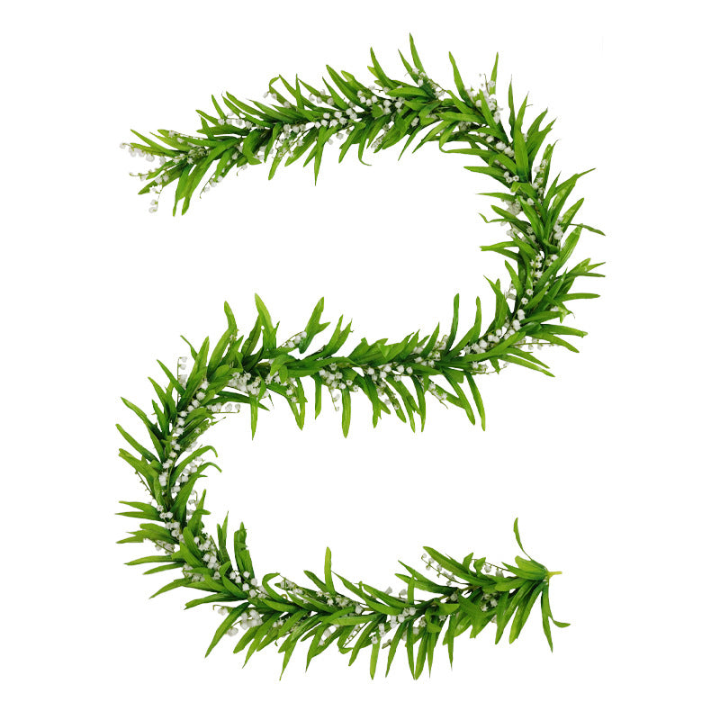 Bulk 4.4 ft Artificial Lily of The Valley Garland Greenery White Flowers Wholesale