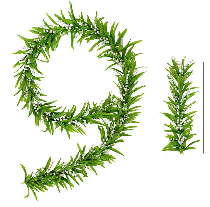 Bulk 4.4 ft Artificial Lily of The Valley Garland Greenery White Flowers Wholesale