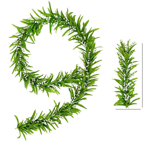 white lily garland Bulk 4.4 ft Artificial Lily of The Valley Garland Greenery White Flowe — Artificialmerch