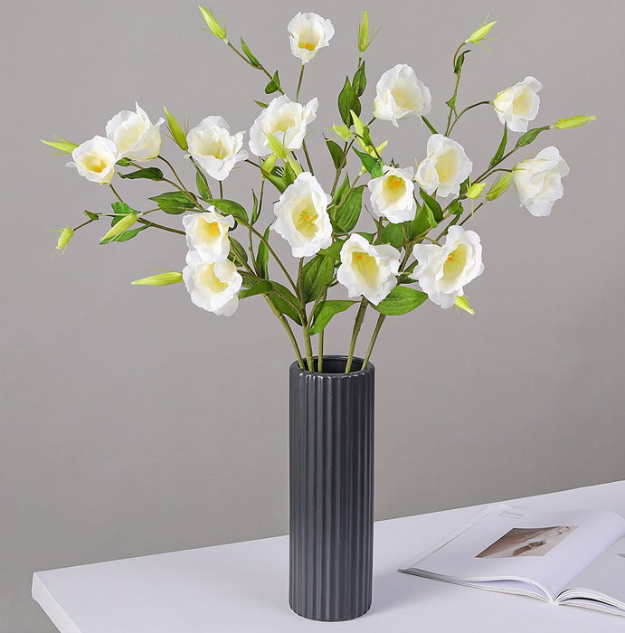 Venta al por mayor de flor de seda artificial de tallo de flor de Lisianthus a granel de 29.5 " 