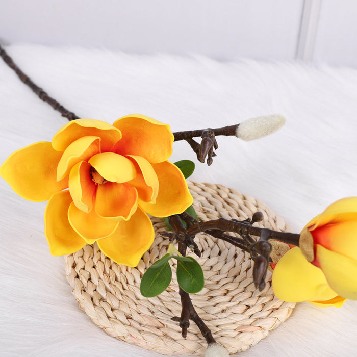 Flores artificiales de tallo de magnolia de 27 "a granel al por mayor 