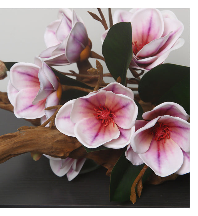 Bulk 19" Magnolia Bush Bouquet Real Touch Flowers Artificial Floral Arrangement Wholesale