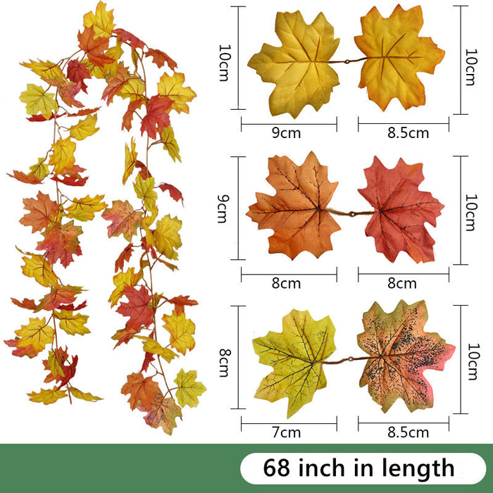 Venta al por mayor hoja de arce artificial vid hojas de otoño guirnalda planta colgante