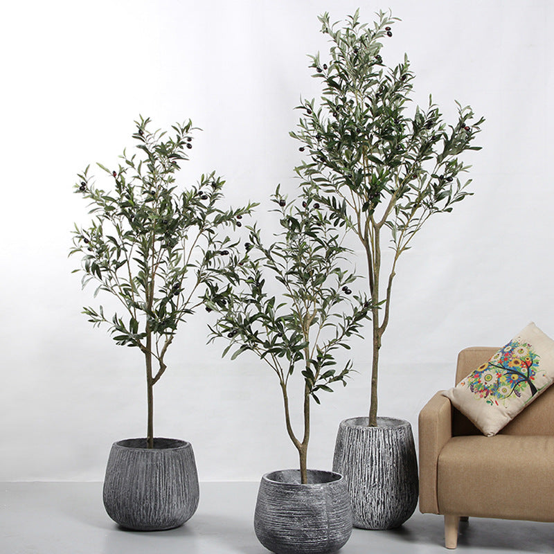 Bulk 2Pcs Large Artificial Tree Olive Tree Plants UV Resistant Potted Plant with Realistic Trunk Wholesale