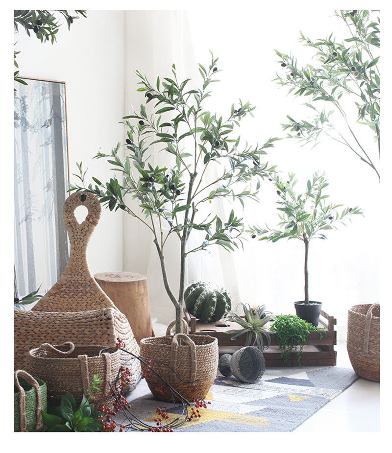 Bulk 2Pcs Large Artificial Tree Olive Tree Plants UV Resistant Potted Plant with Realistic Trunk Wholesale