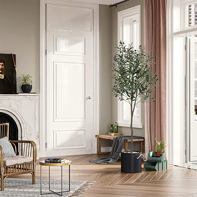 Bulk 2Pcs Large Artificial Tree Olive Tree Plants UV Resistant Potted Plant with Realistic Trunk Wholesale