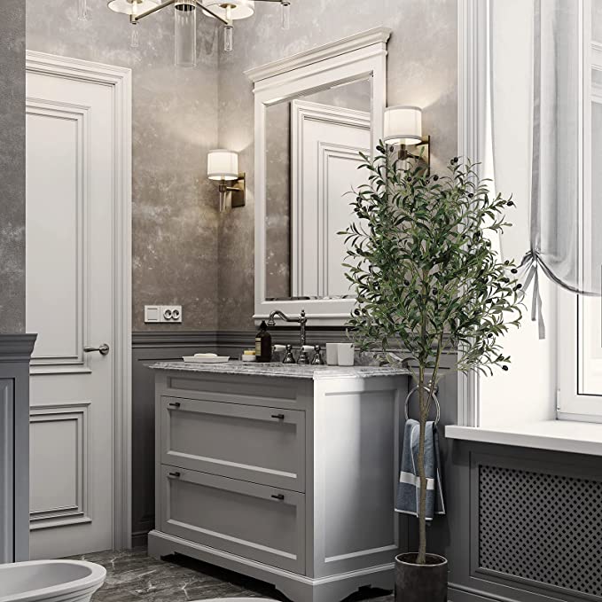 Bulk 2Pcs Large Artificial Tree Olive Tree Plants UV Resistant Potted Plant with Realistic Trunk Wholesale