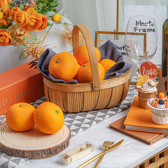 Venta al por mayor de mandarina de mandarina de fruta realista naranja artificial a granel 