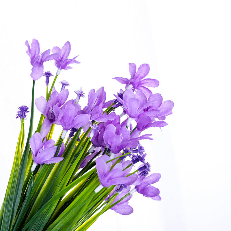 Vente en gros de fleurs d'orchidées artificielles, feuilles, buisson de 12 pouces 