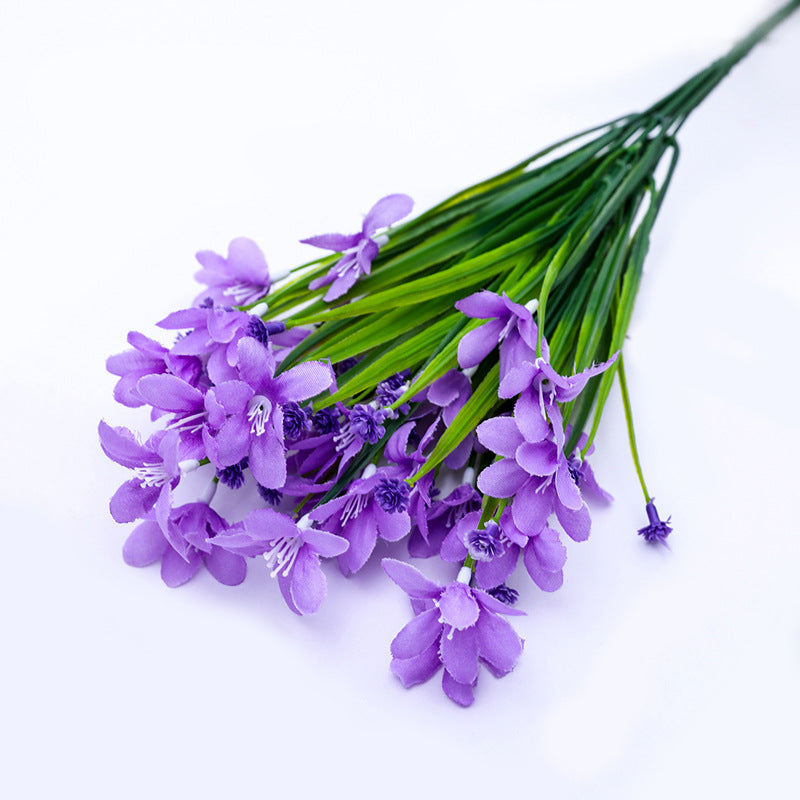 Vente en gros de fleurs d'orchidées artificielles, feuilles, buisson de 12 pouces 