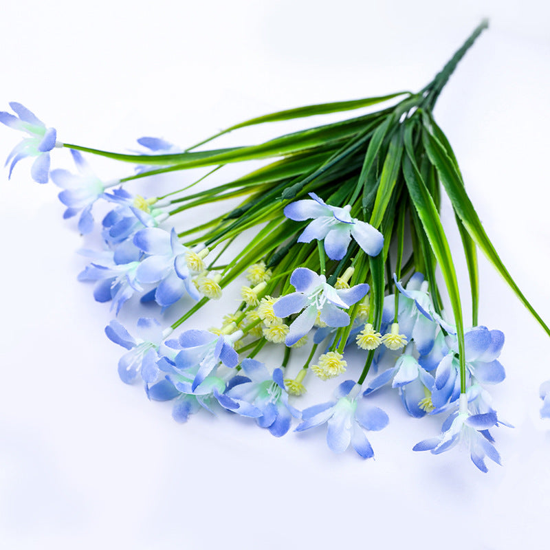 Vente en gros de fleurs d'orchidées artificielles, feuilles, buisson de 12 pouces 