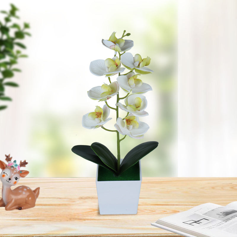 Flores de orquídeas artificiales de 13 "con maceta 