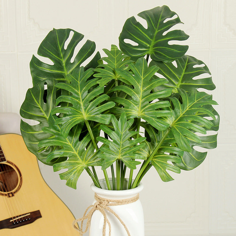 Bulk 28" Monstera Bush 7 Stems Artificial Tropical Plants Wholesale