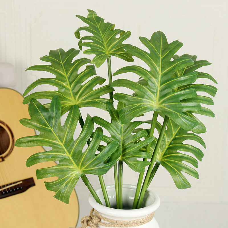 Bulk 28" Monstera Bush 7 Stems Artificial Tropical Plants Wholesale