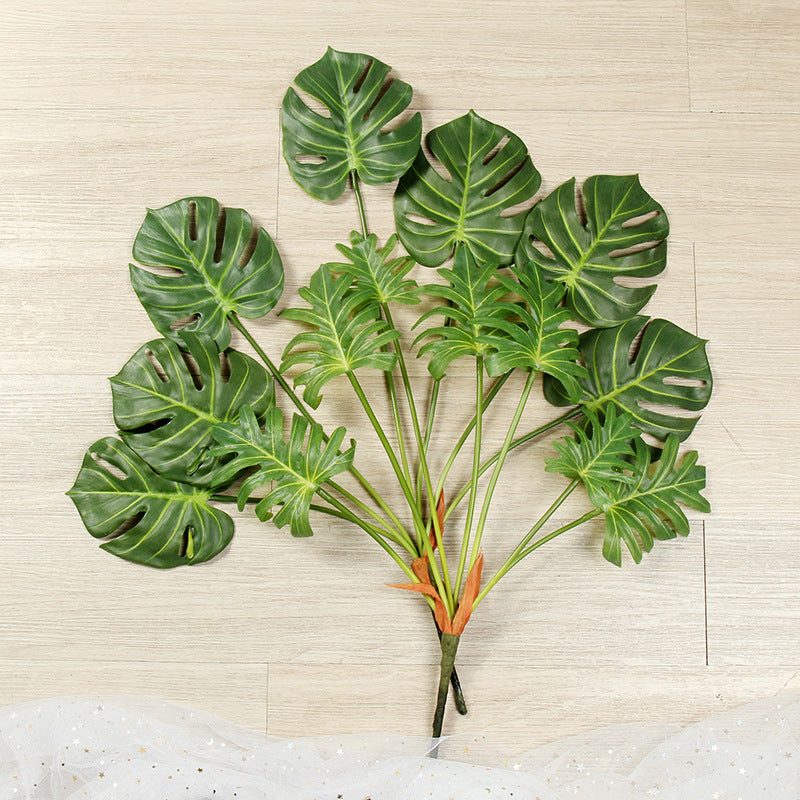 Bulk 28" Monstera Bush 7 Stems Artificial Tropical Plants Wholesale