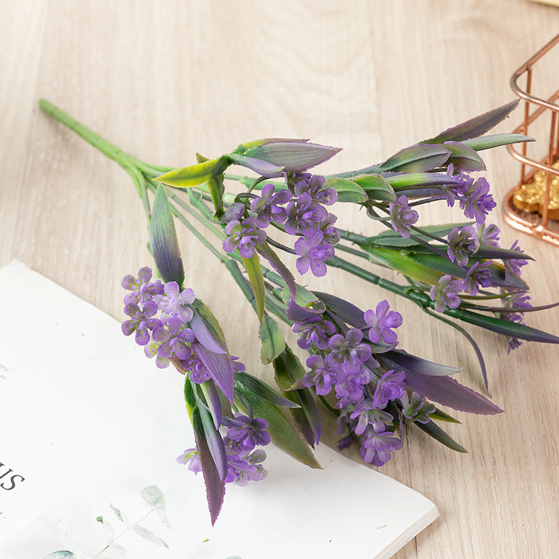 Venta al por mayor Artificial Parnassia Palustris Flores Hojas Bush Marsh Hierba de Parnassus 11 pulgadas 