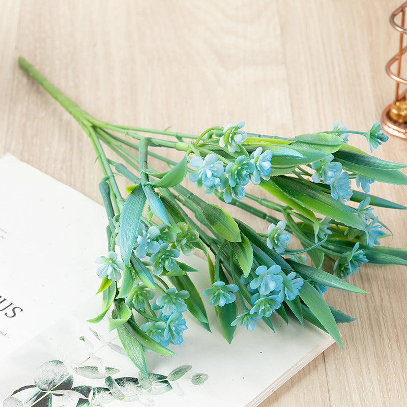 Venta al por mayor Artificial Parnassia Palustris Flores Hojas Bush Marsh Hierba de Parnassus 11 pulgadas 