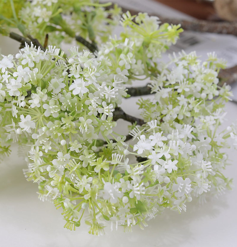 Bulk 25" Artificial Pear Blossom Meadowsweet Elderflower Spray Wholesale