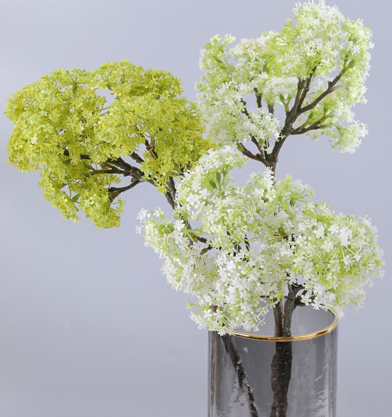 Bulk 25" Artificial Pear Blossom Meadowsweet Elderflower Spray Wholesale