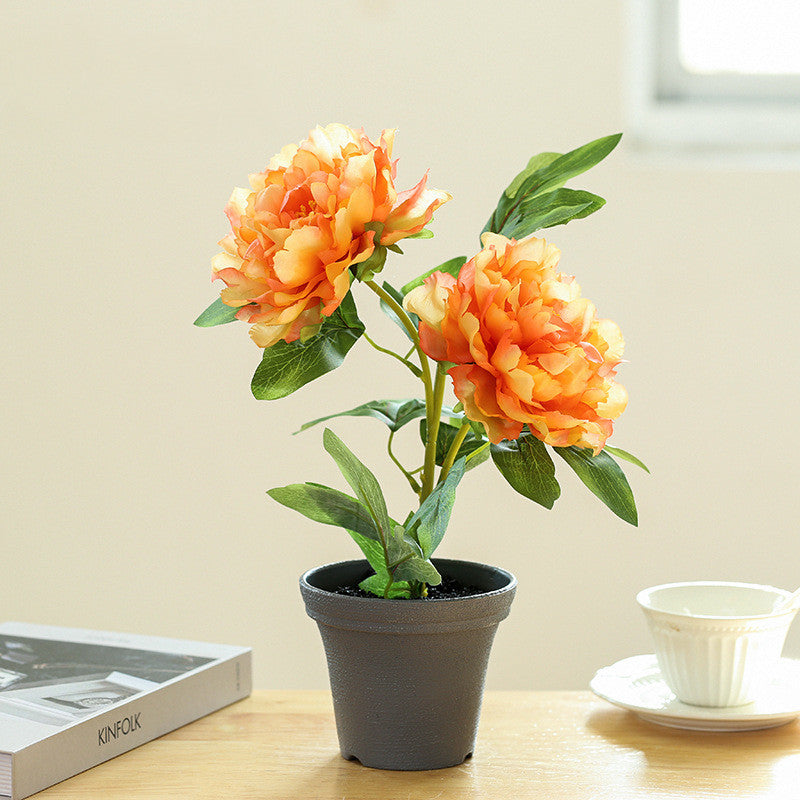 Bulk 13" Peony Potted Plant Silk Flowers in Pot Wholesale