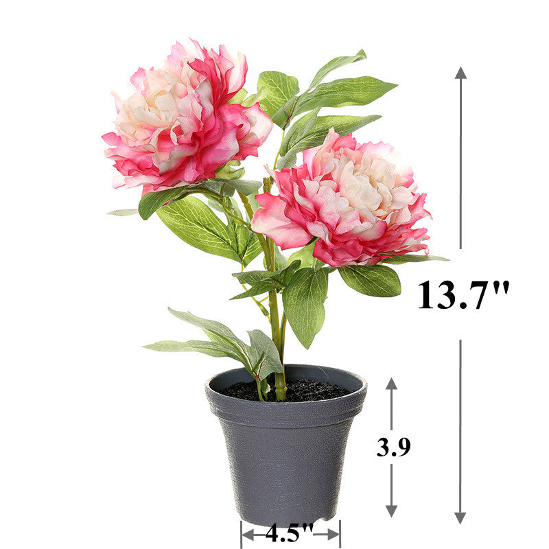 Bulk 13" Peony Potted Plant Silk Flowers in Pot Wholesale