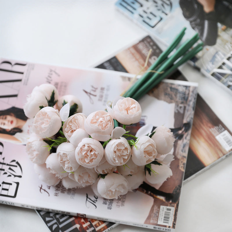 Bouquet de pivoines en vrac de 11 pouces Fleurs artificielles réalistes en soie Fleurs en gros