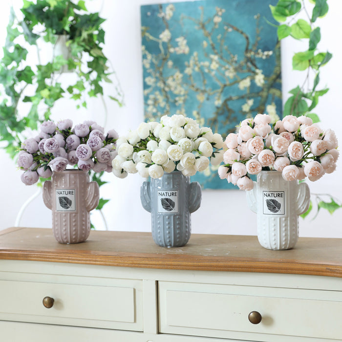 Bulk 11" Peony Bouquet Silk Flowers Realistic Artificial Flowers Wholesale