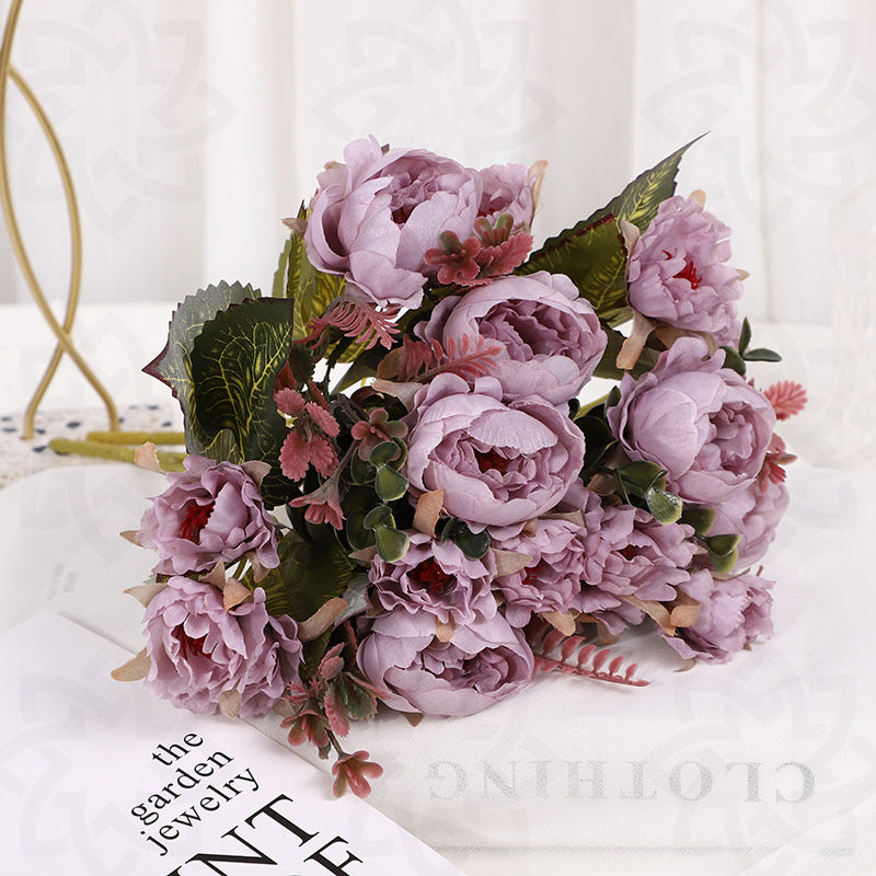 Bulk 11" Small Peony Bush Artificial Silk Floral Arrangements Wholesale