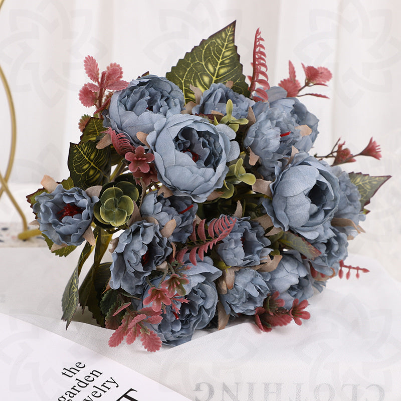 Bulk 11" Small Peony Bush Artificial Silk Floral Arrangements Wholesale