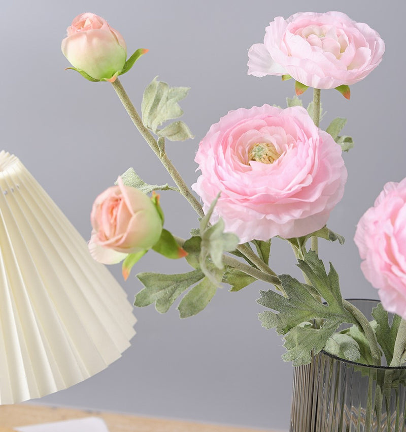 Venta al por mayor de ranúnculo persa artificial Ranunculus Stem 25 pulgadas 