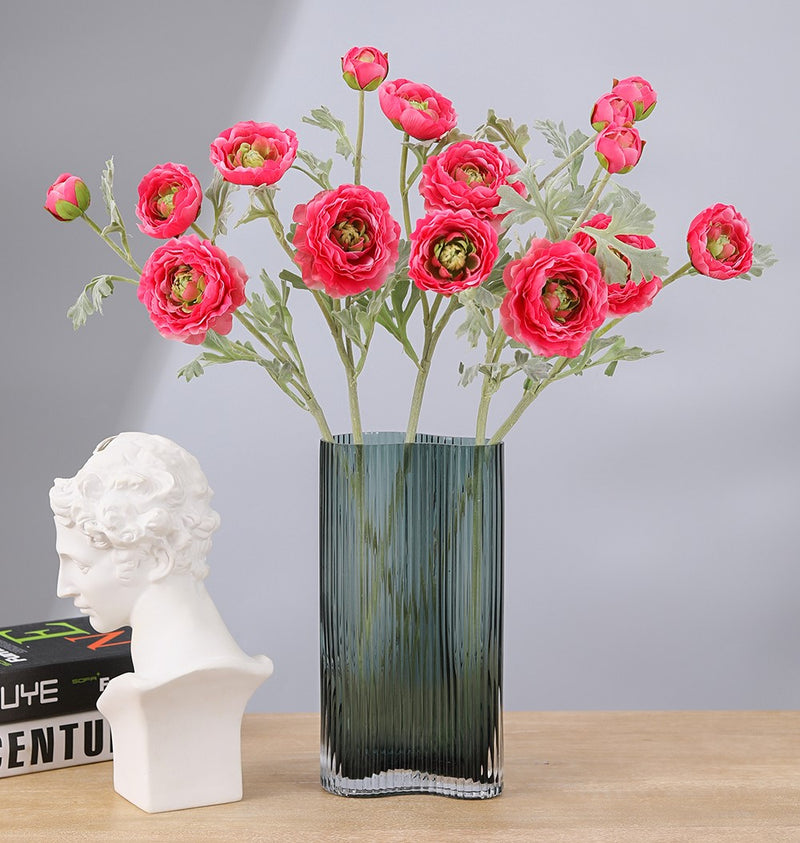 Venta al por mayor de ranúnculo persa artificial Ranunculus Stem 25 pulgadas 