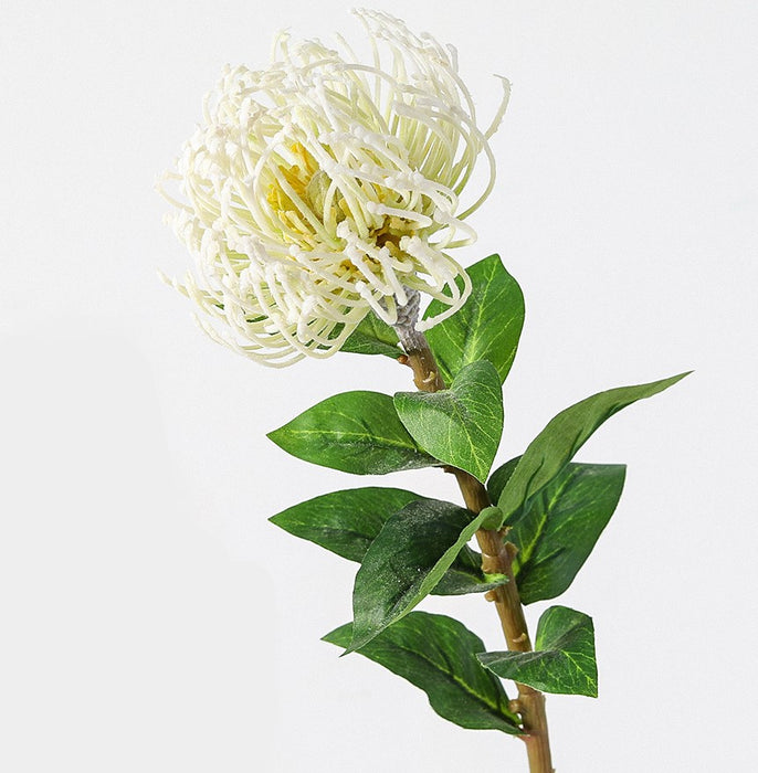 Alfiletero artificial a granel Protea flor follaje Leucospermum tallo flores nativas australianas 30 pulgadas al por mayor 