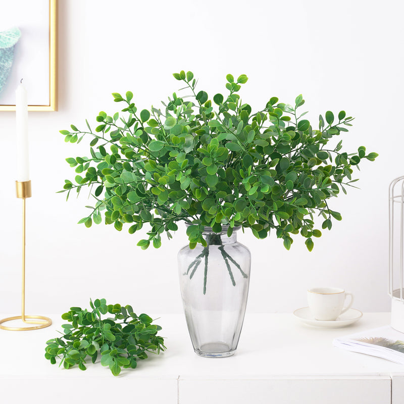 Bulk 13" Artificial Greenery Plants Eucalyptus Bush Five Twigs Wholesale