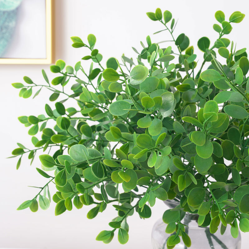 Bulk 13" Artificial Greenery Plants Eucalyptus Bush Five Twigs Wholesale