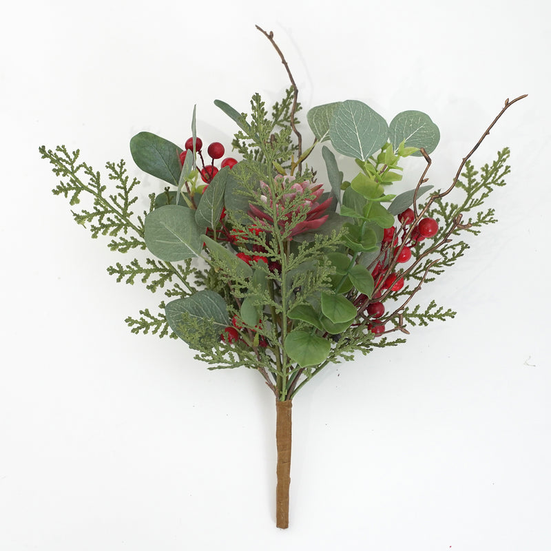 Bulk 14 inches Tall Holy Berry Bouquet for Xmas Arrangement Wholesale
