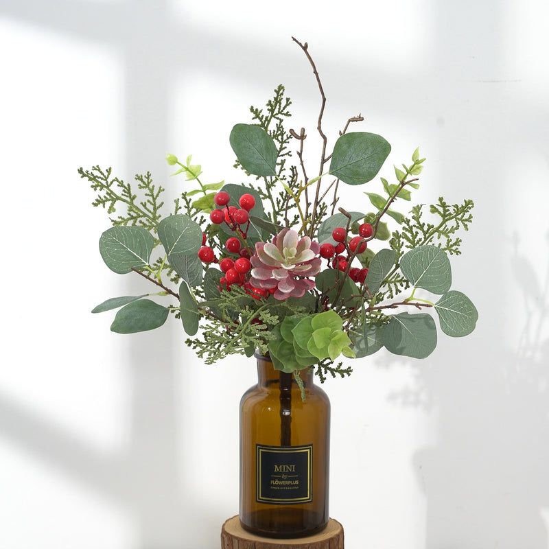 Bulk 14 inches Tall Holy Berry Bouquet for Xmas Arrangement Wholesale