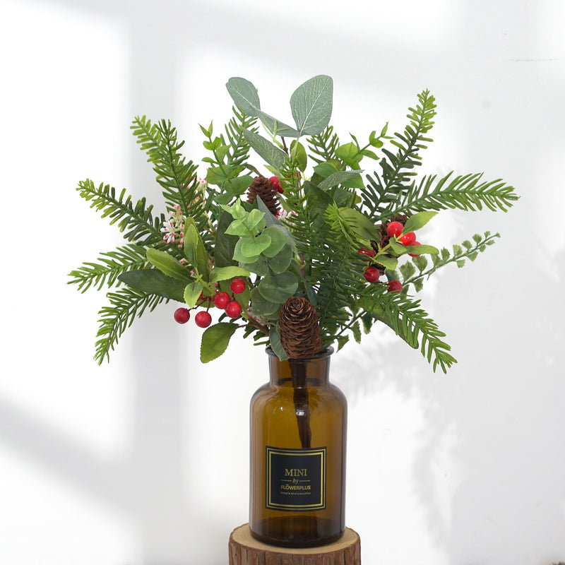 Bulk 14 inches Tall Holy Berry Bouquet for Xmas Arrangement Wholesale