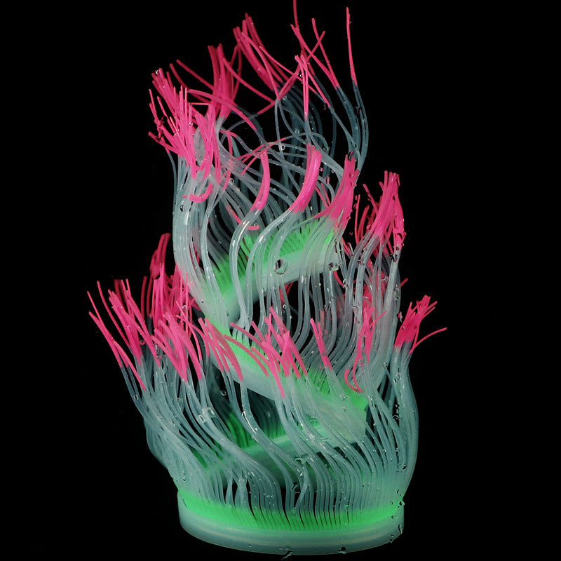 Decoraciones de plantas de acuario a granel anémonas de mar con efecto brillante al por mayor 