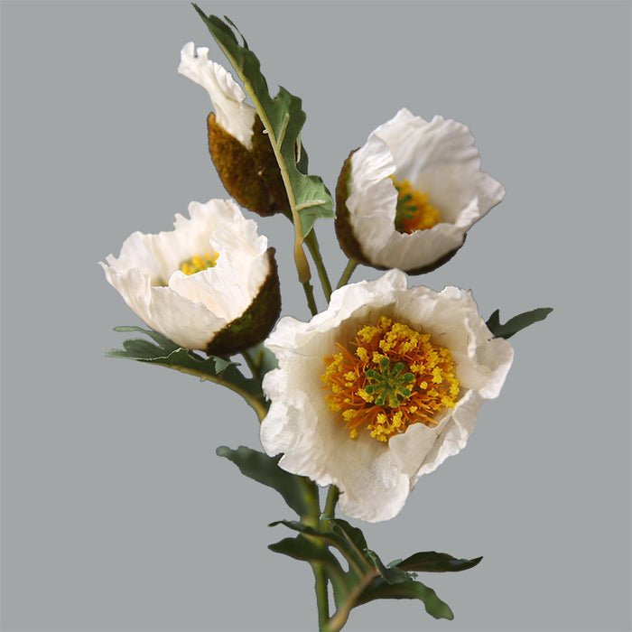 Venta al por mayor de flores artificiales de tallos de amapola de seda de 18 "a granel 