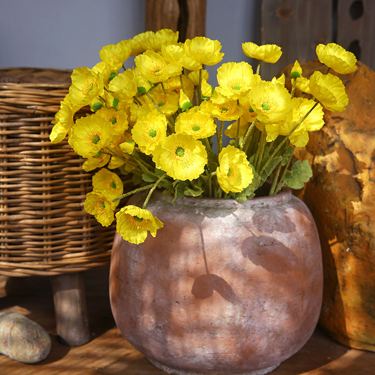 Massive Clearance! Wholesale 23" Artificial Poppy Silk Flower Stems in Spray Style