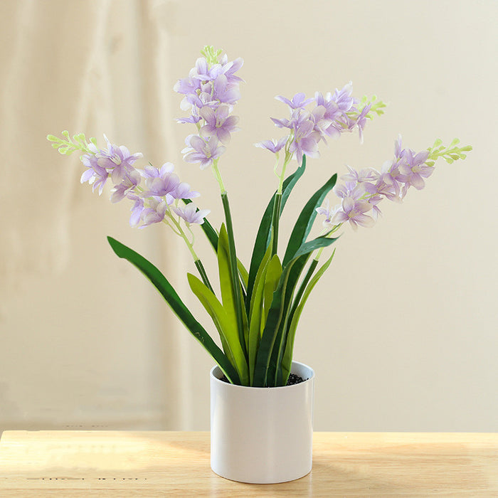 Bulk 13" Artificial Potted Daffodil Flowers in Vase Bonsai Floral Arrangement Wholesale