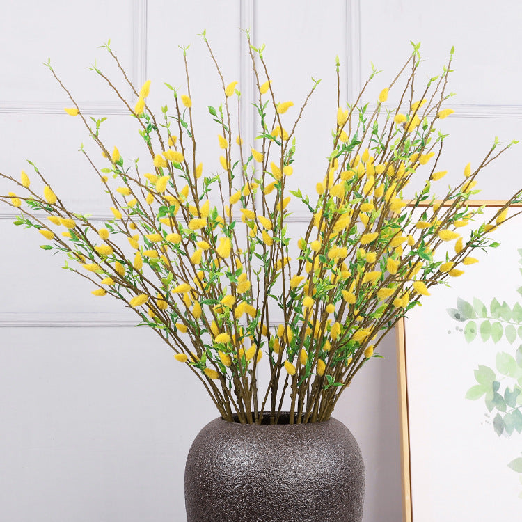Bulk 3 Pcs 33" Artificial Pussy Willow Branches Stems Wholesale