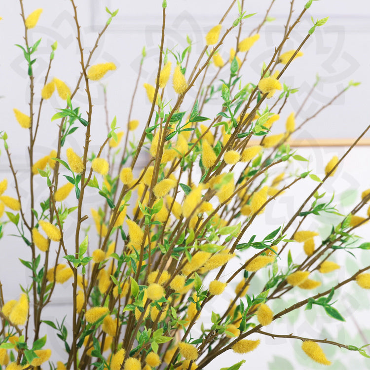 Bulk 3 Pcs 33" Artificial Pussy Willow Branches Stems Wholesale