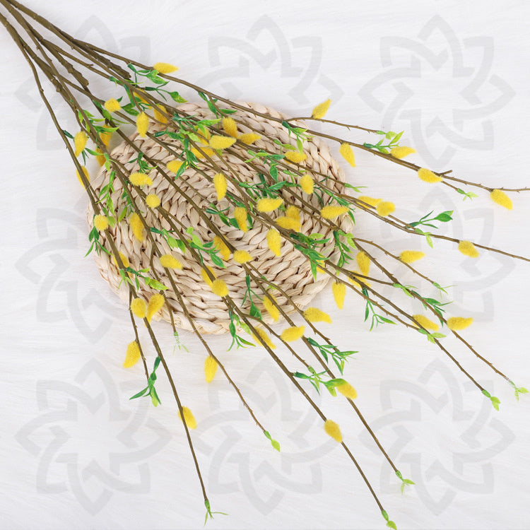 Bulk 3 Pcs 33" Artificial Pussy Willow Branches Stems Wholesale